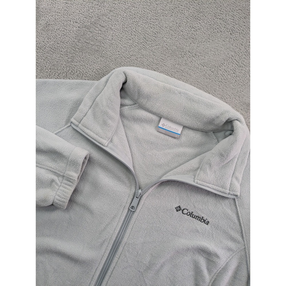 Columbia Womens Benton Springs Full Zip Fleece Jacket Light Gray Large L